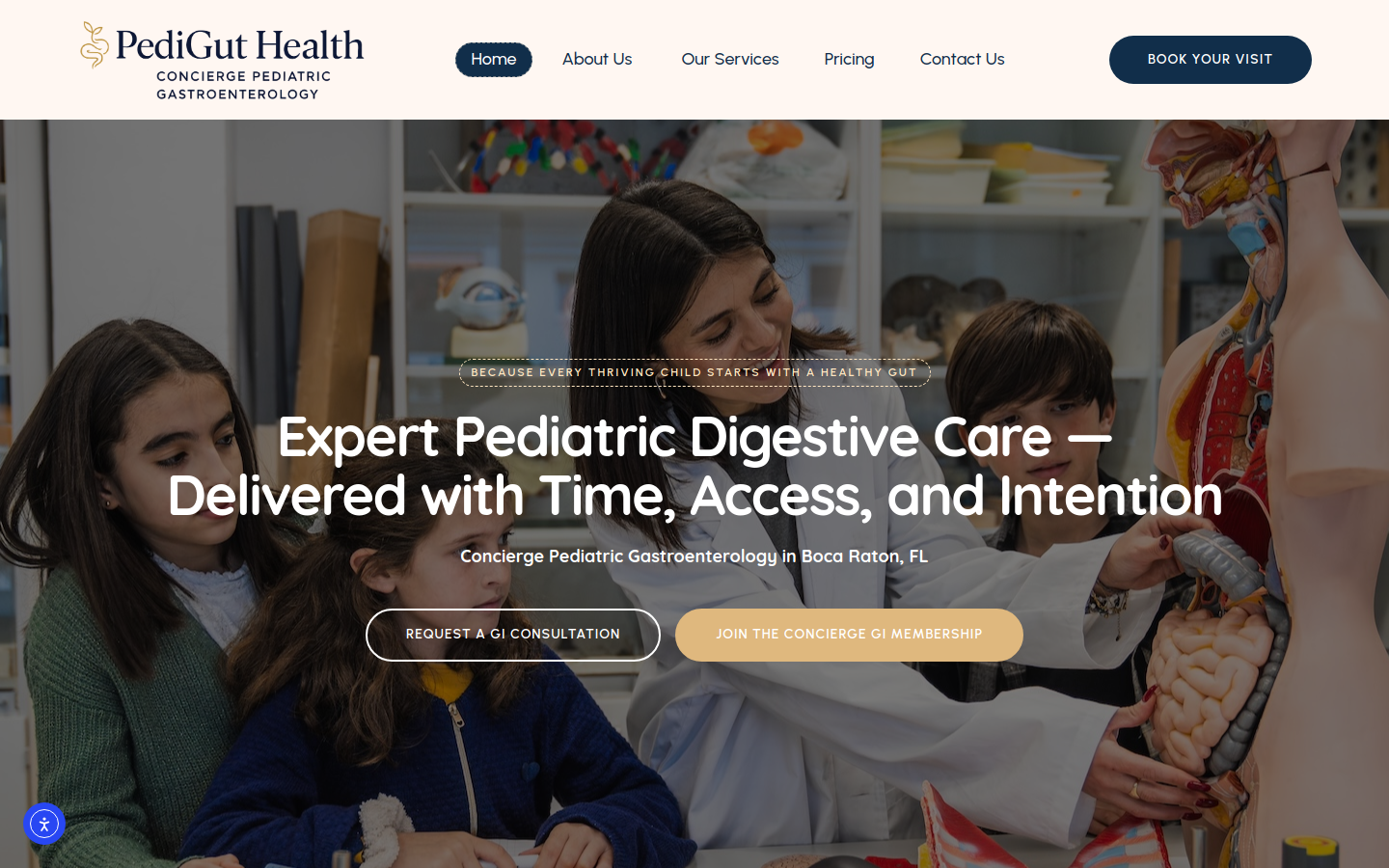 PediGut Health website screenshot